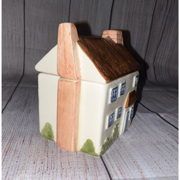 Haldon Group Blue Cream Ceramic Kitchen English Cottage Village Town Tea Set 3x - Picture 10 of 16